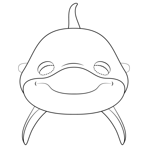 Dolphin Mask Coloring Page